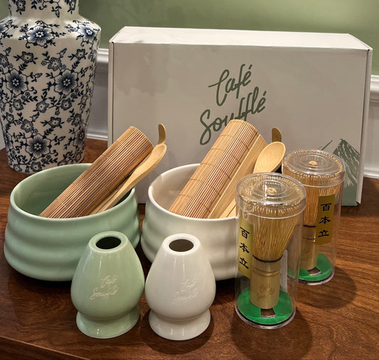 Café Soufflé  Premium Ceremonial Matcha Set (8-Teilig) mit Matcha Probe